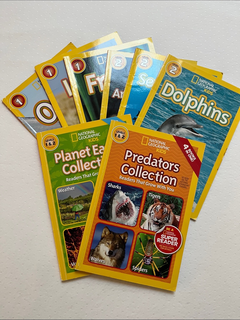 National Geographic Kids Readers Lot Level 1 and 2 Animal Science Books